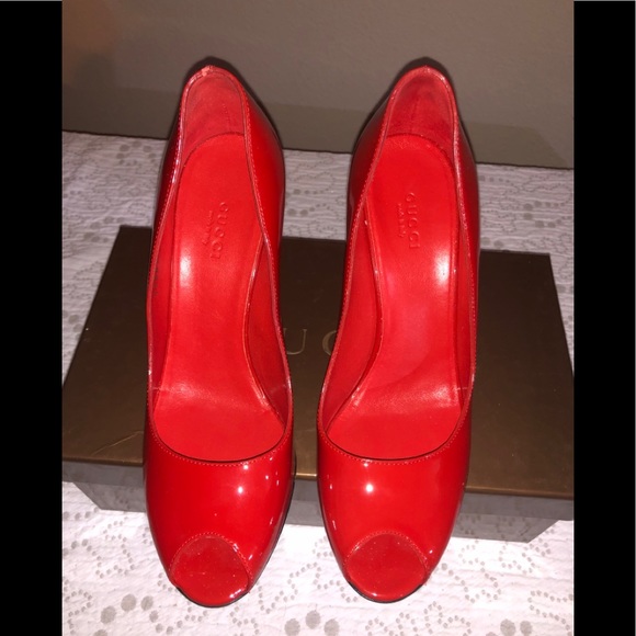 New Gucci wedge in patent red leather 7.5B - Picture 2 of 9